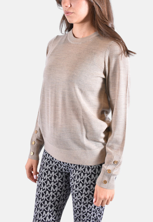 MERINO BUTTON SLV LS SWTR