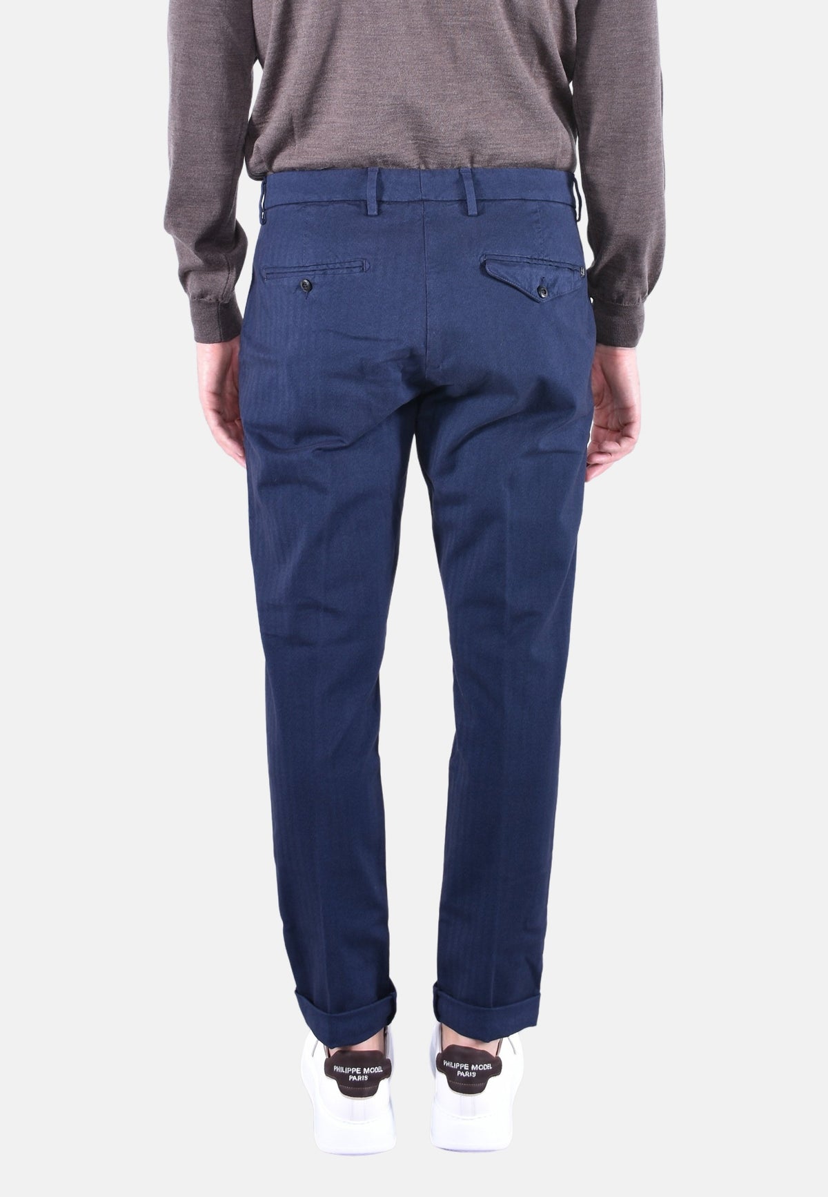 JOE CARROT-CUT CHINOS IN STRETCH HERRINGBONE