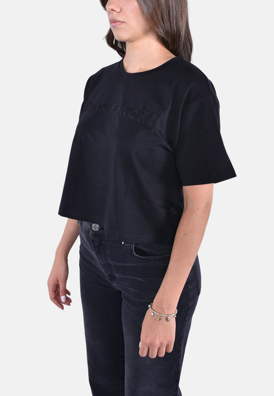 T-SHIRT IN JERSEY DI COTONE CON LOGO E BORCHIE