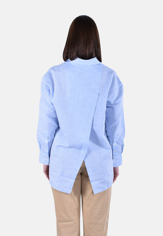 COTTON LINEN YD BOYFRIEND SHIRT