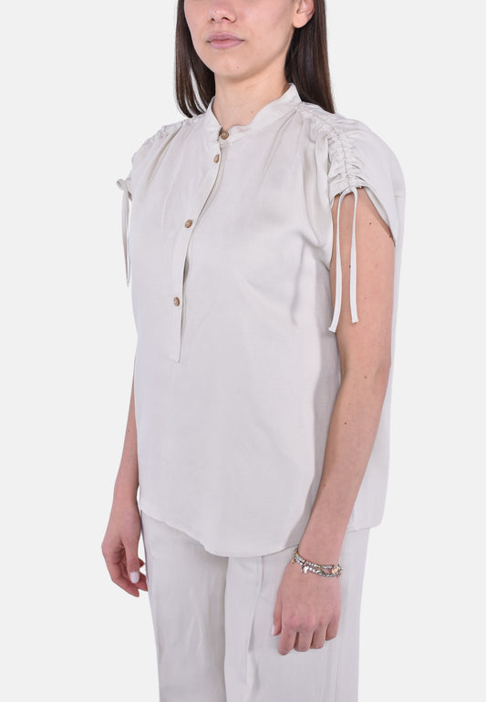 VISCOSE LINEN BLOUSE