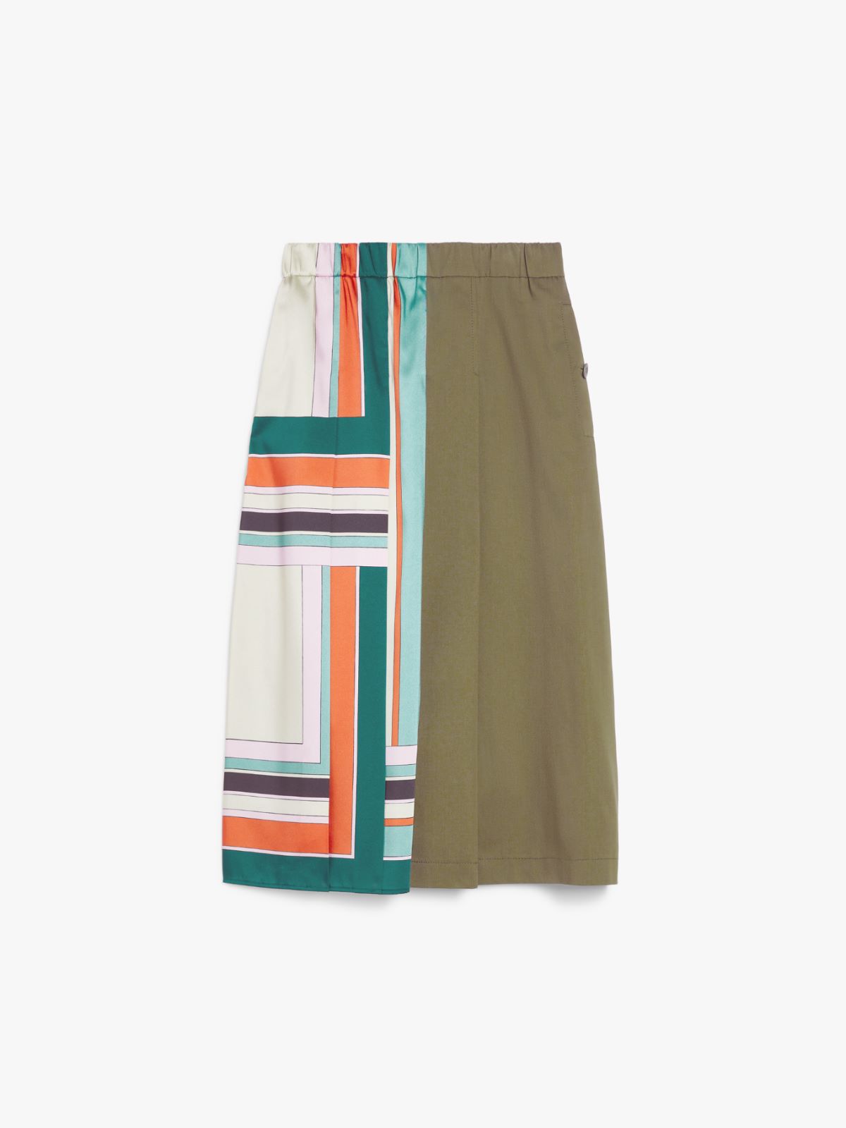 GONNA IN TWILL STAMPATO E GABARDINA LALLO