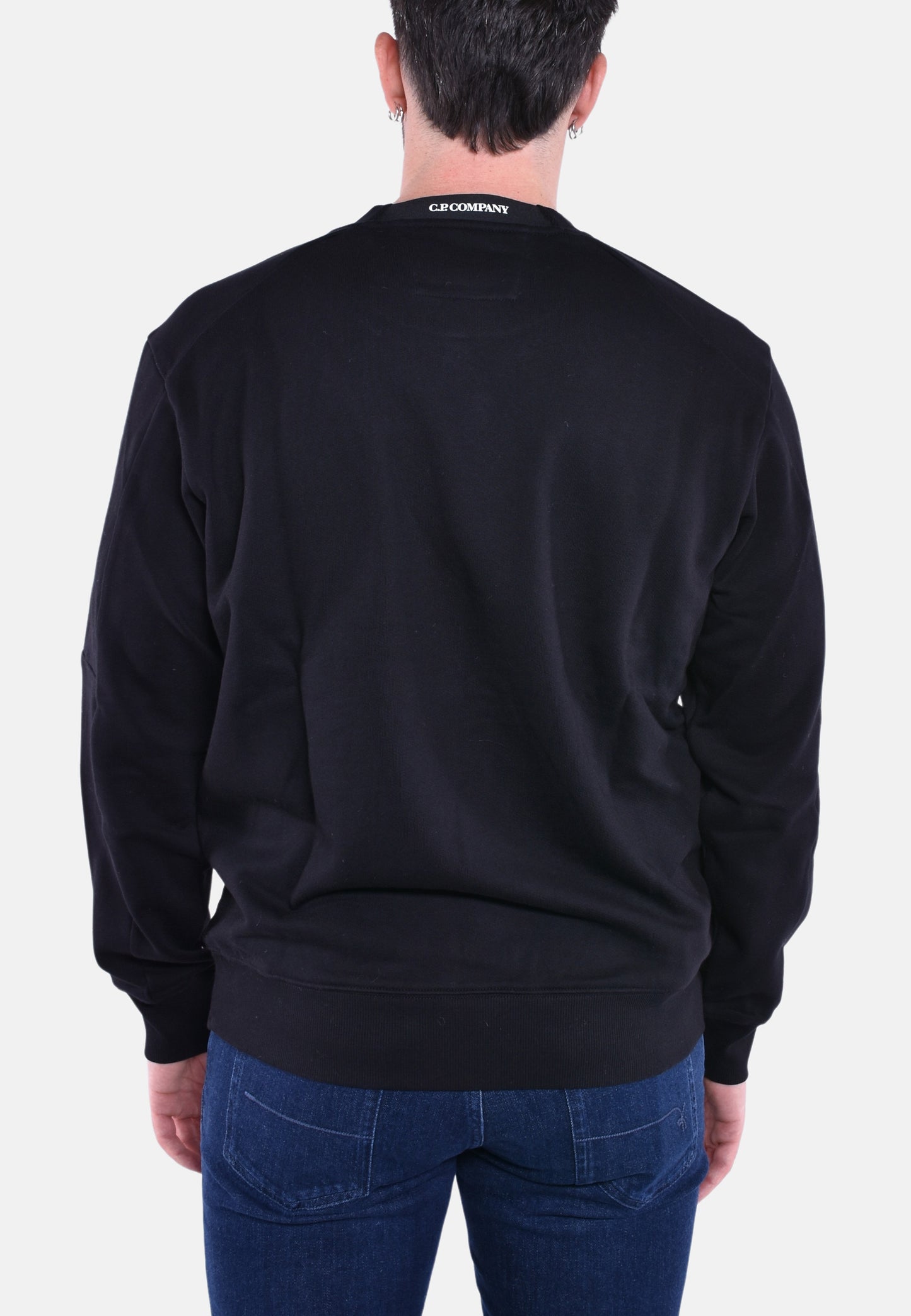 DIAGONAL RAISED FLEECE CREW NECK LENS SWEATSHIRT