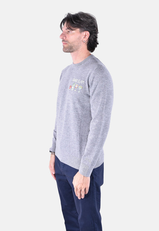 HERON LIGHT EMBRY CREW NECK LIGHT SWEATER