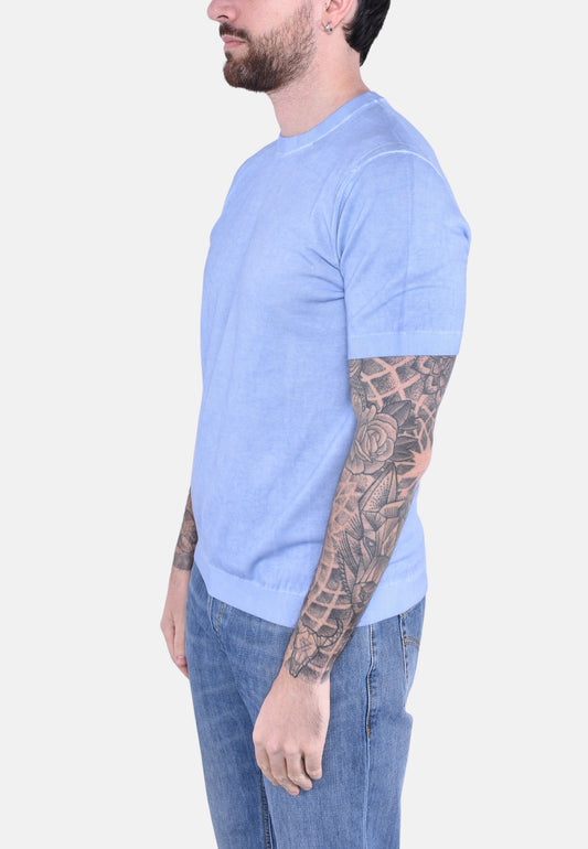 T-SHIRT GIROCOLLO IN COTONE STONE WASHED