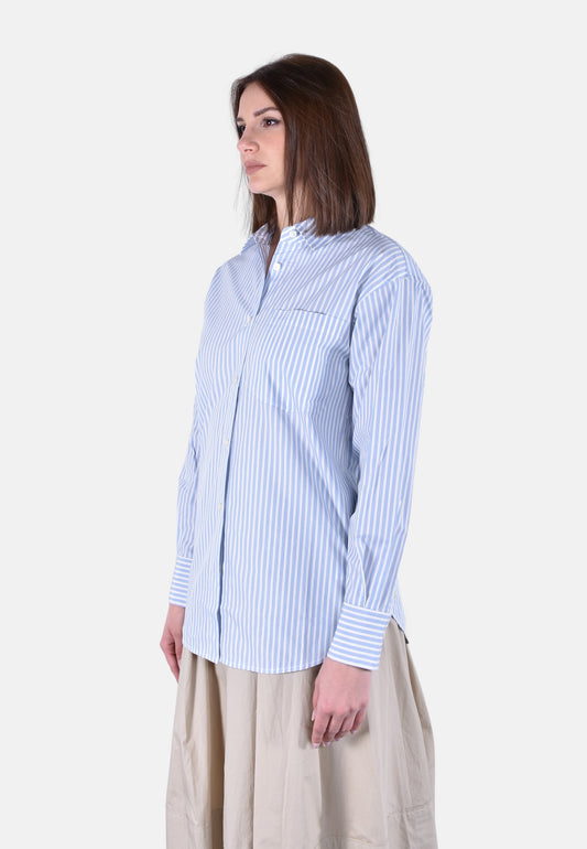STRIPED COTTON POPLIN BOYFRIEND SHIRT