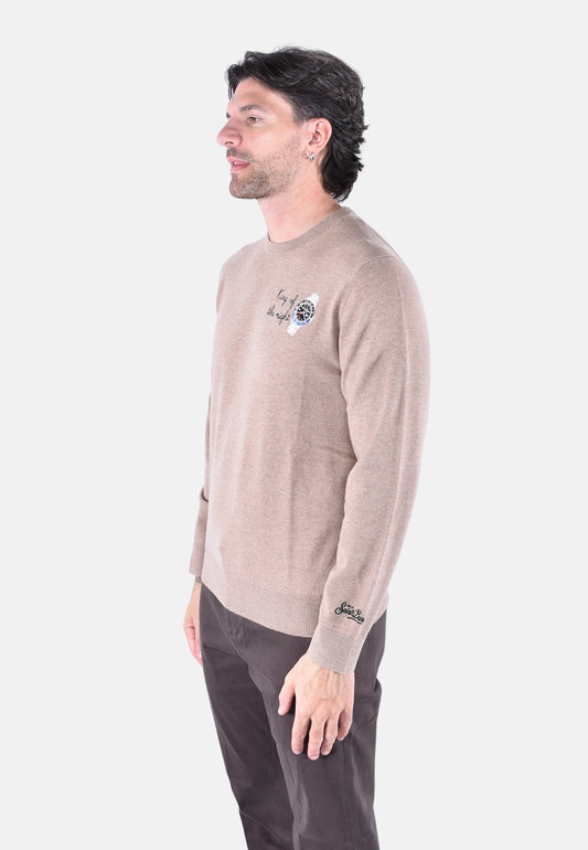 HERON LIGHT EMBRY CREW NECK LIGHT SWEATER