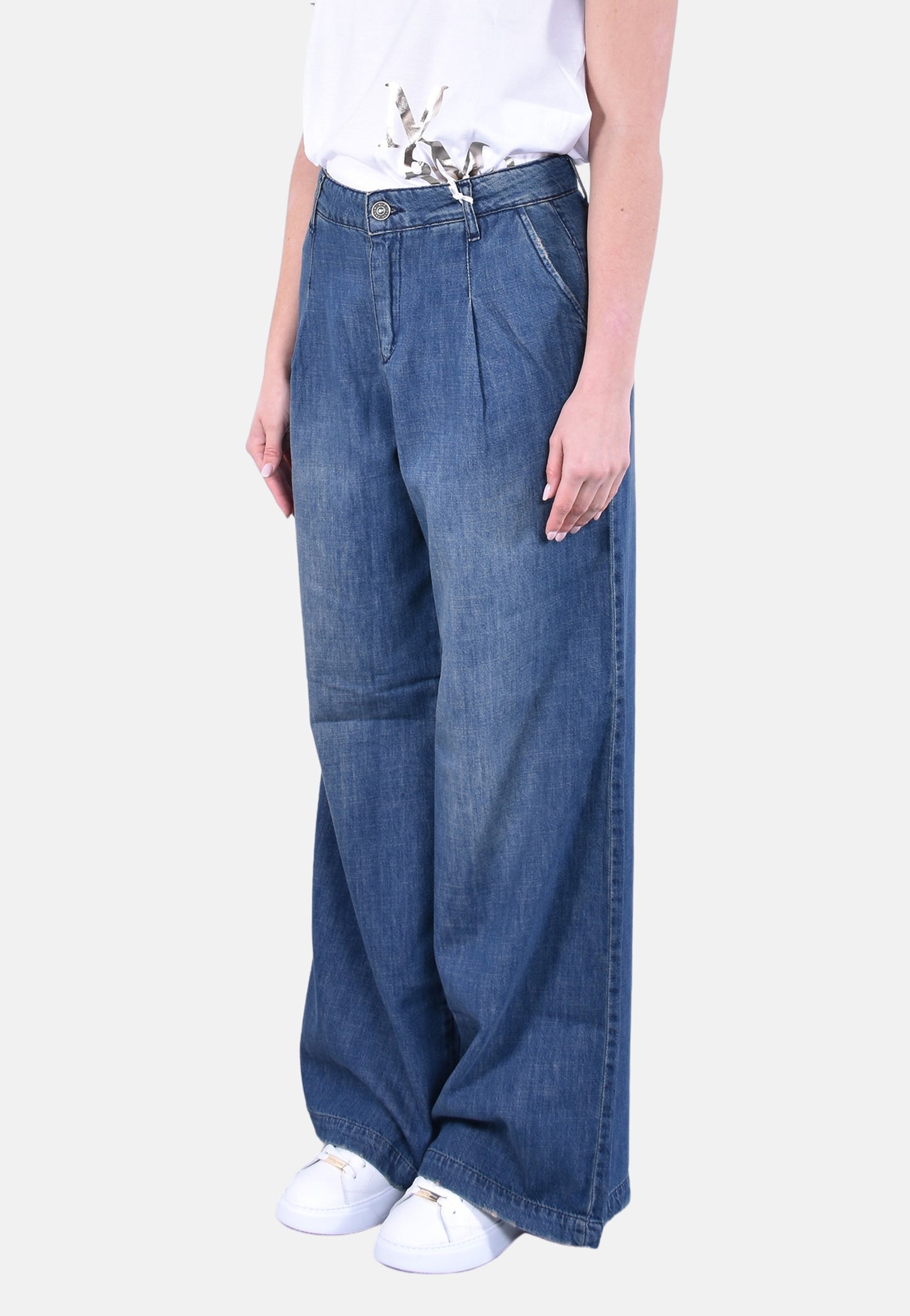 PANTALONE GAMBA LARGA CON PENCES