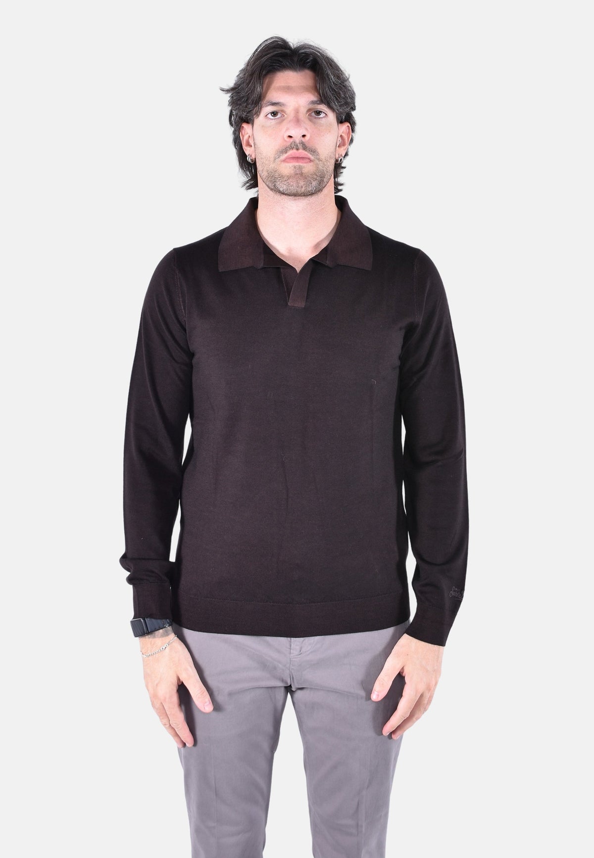COVENT VINTAGE MERINO KNIT LONG SLEEVE POLO