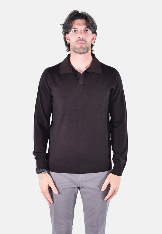 COVENT VINTAGE MERINO KNIT LONG SLEEVE POLO