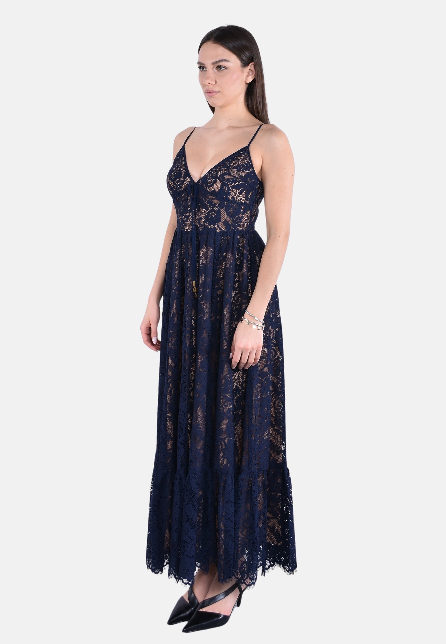 CORDED LACE MAXI DRESS