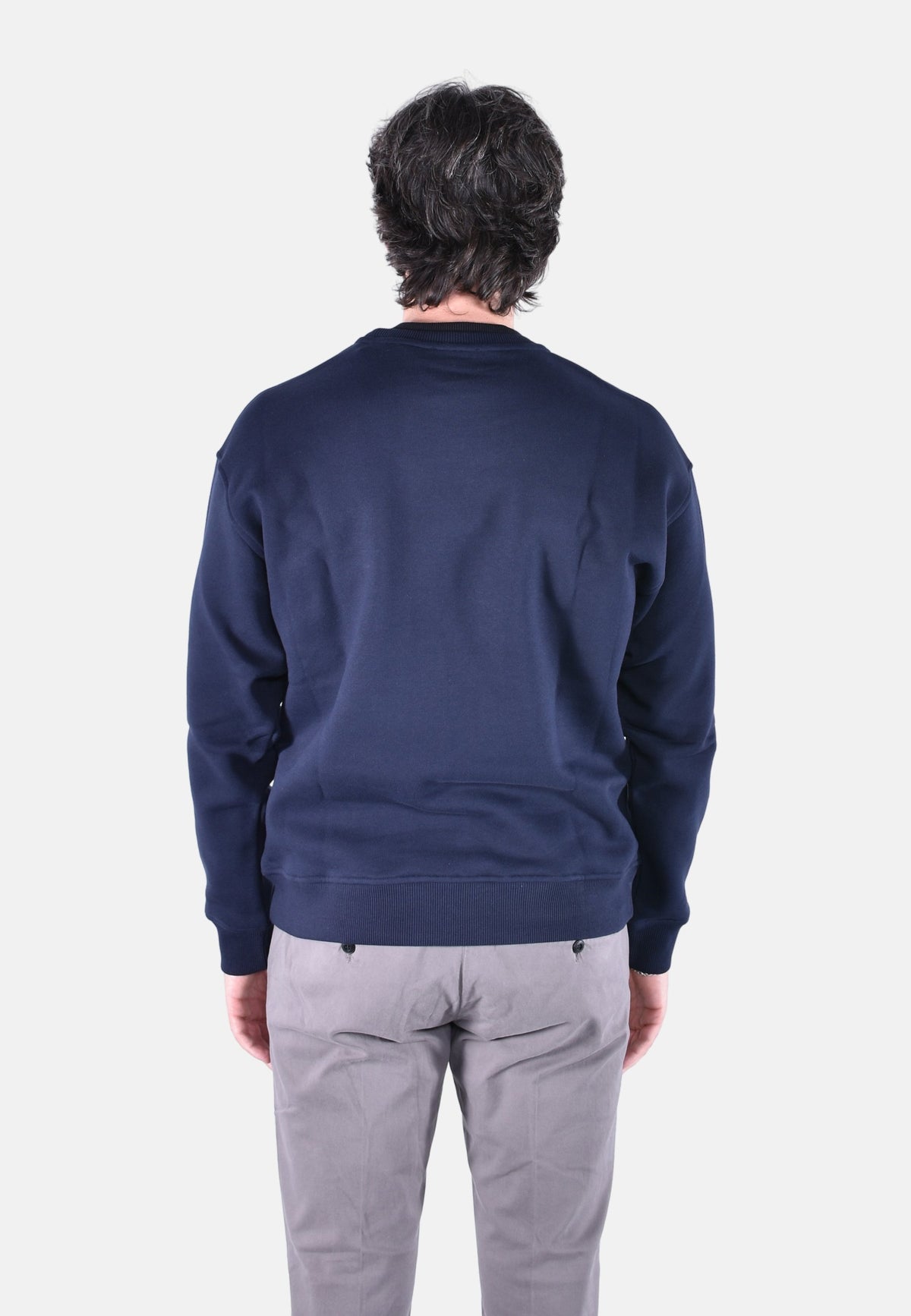 REGULAR-FIT SWEATSHIRT IN CONTRASTING RIBBED FLEECE