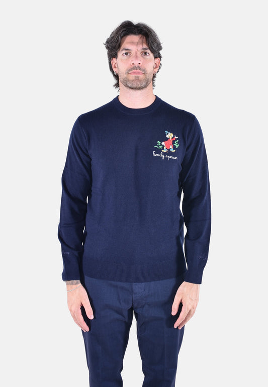 HERON LIGHT EMBRY CREW NECK LIGHT SWEATER