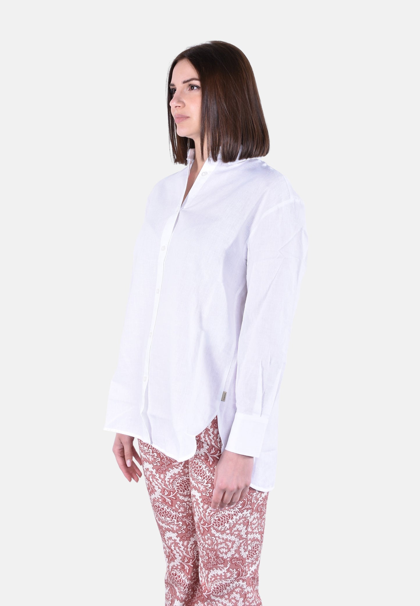 COTTON LINEN YD BOYFRIEND SHIRT