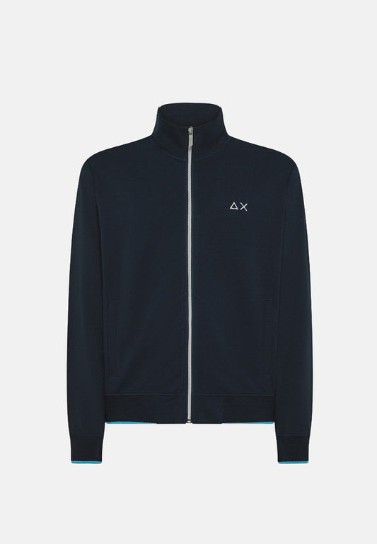 TRACK ZIP PIQUET SMALL STRIPES FLEECE