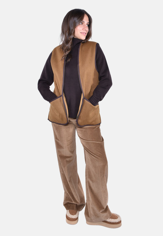 WARM PILE WAISTCOAT ZIP