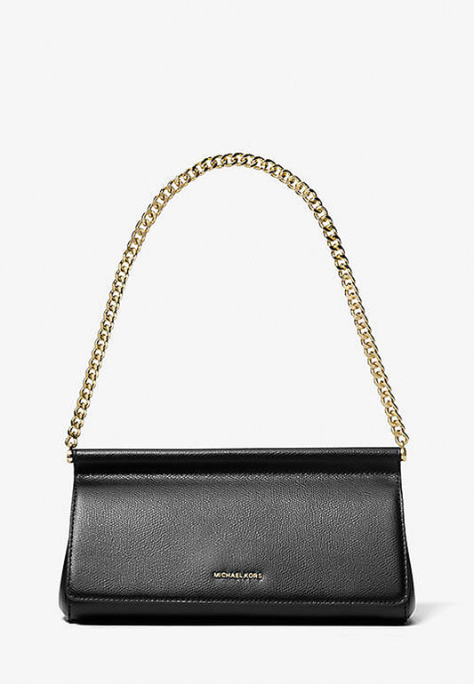 POCHETTE CARMINE MEDIA IN PELLE MARTELLATA