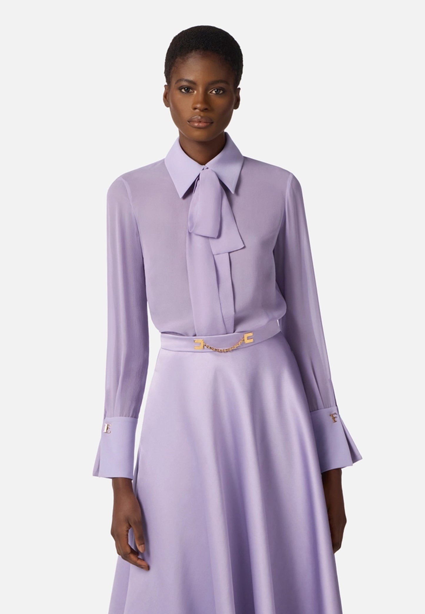 CAMICIA IN GEORGETTE E CREPE CON FUSCIACCA