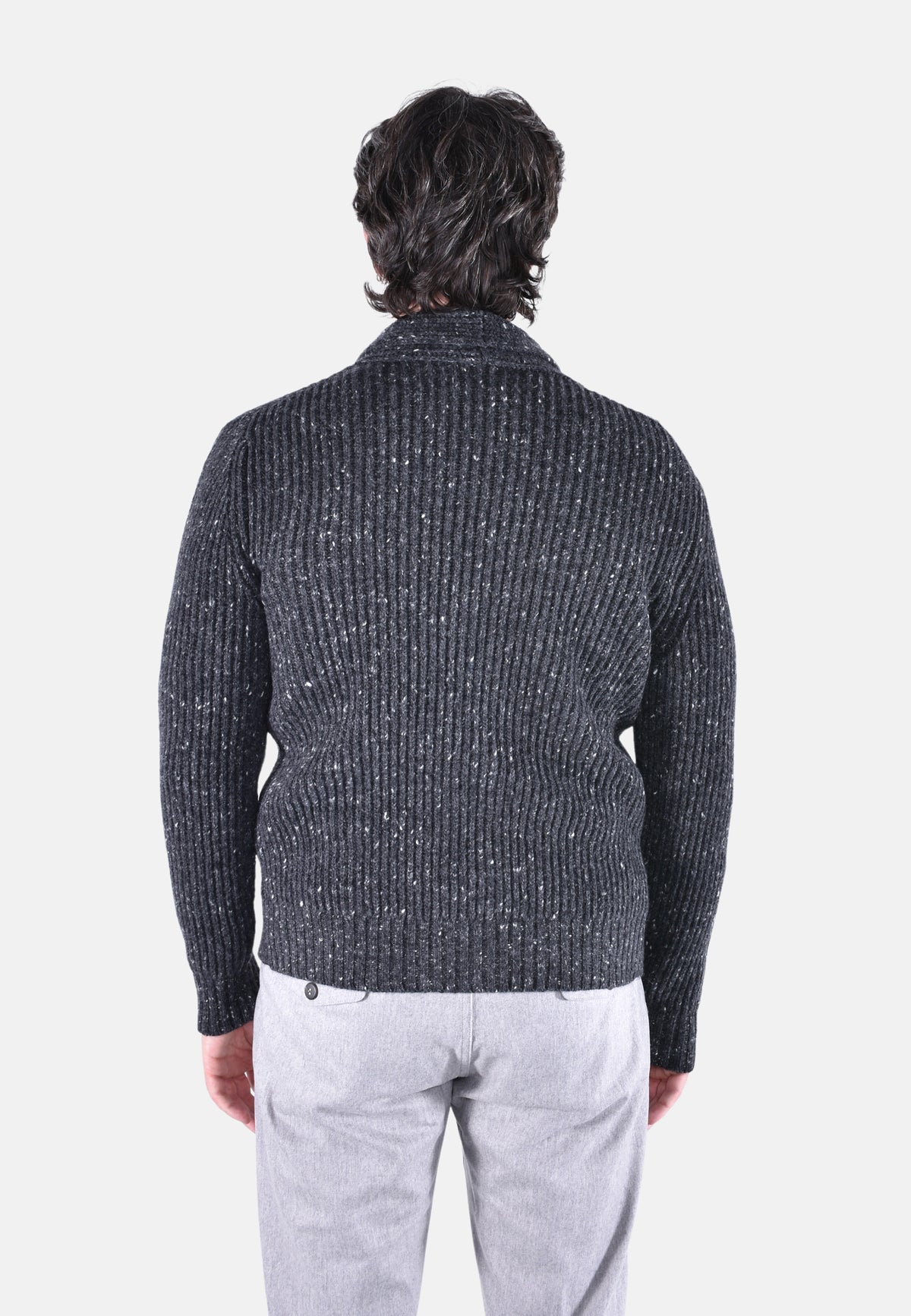 MAGLIA CARDIGAN COLLO SCIALLE