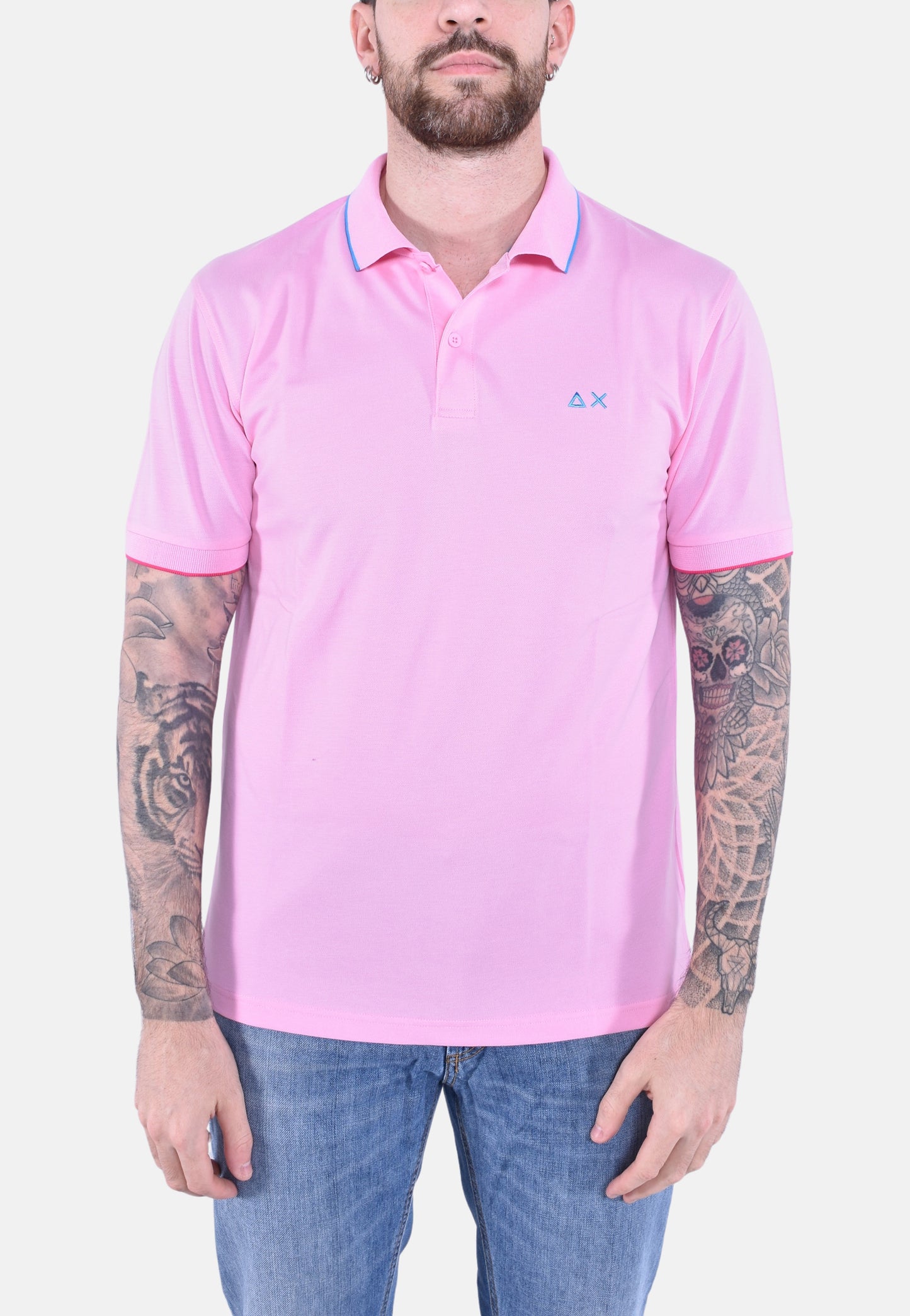 POLO SMALL STRIPES ON COLLAR SHORT SLEEVES