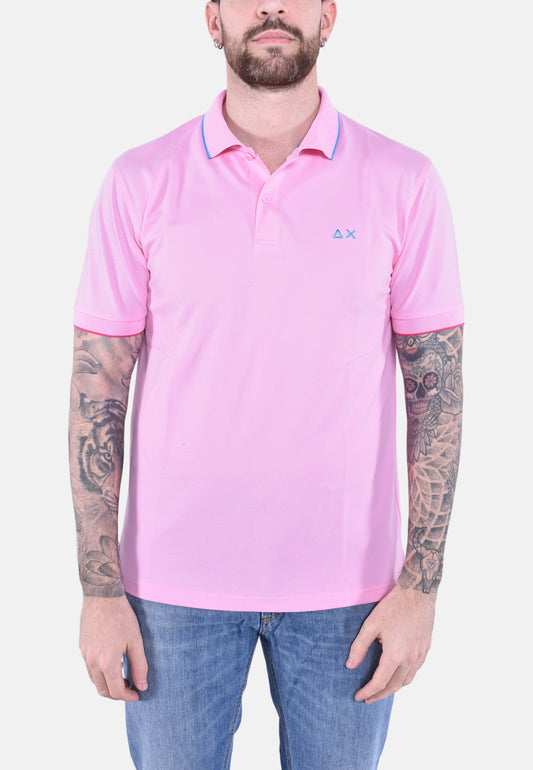 POLO SMALL STRIPES ON COLLAR SHORT SLEEVES