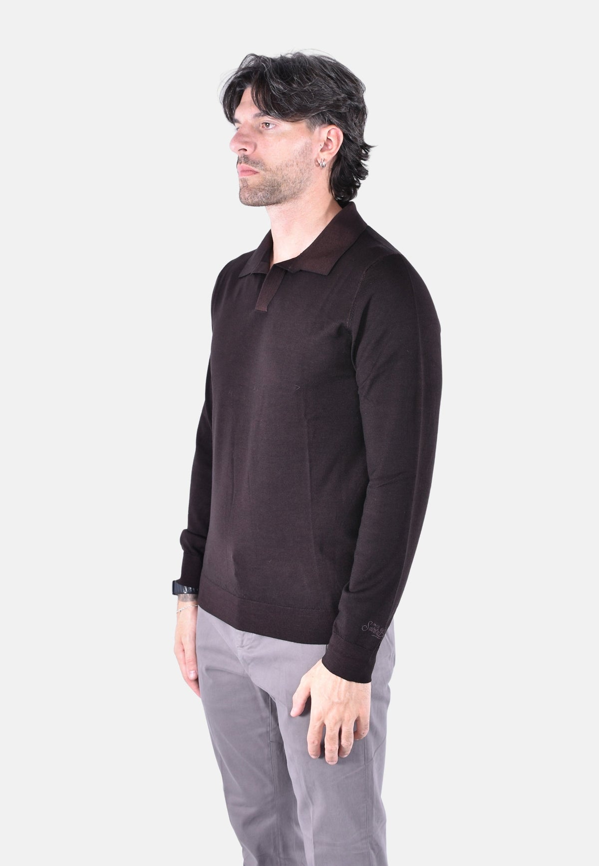 COVENT VINTAGE MERINO KNIT LONG SLEEVE POLO