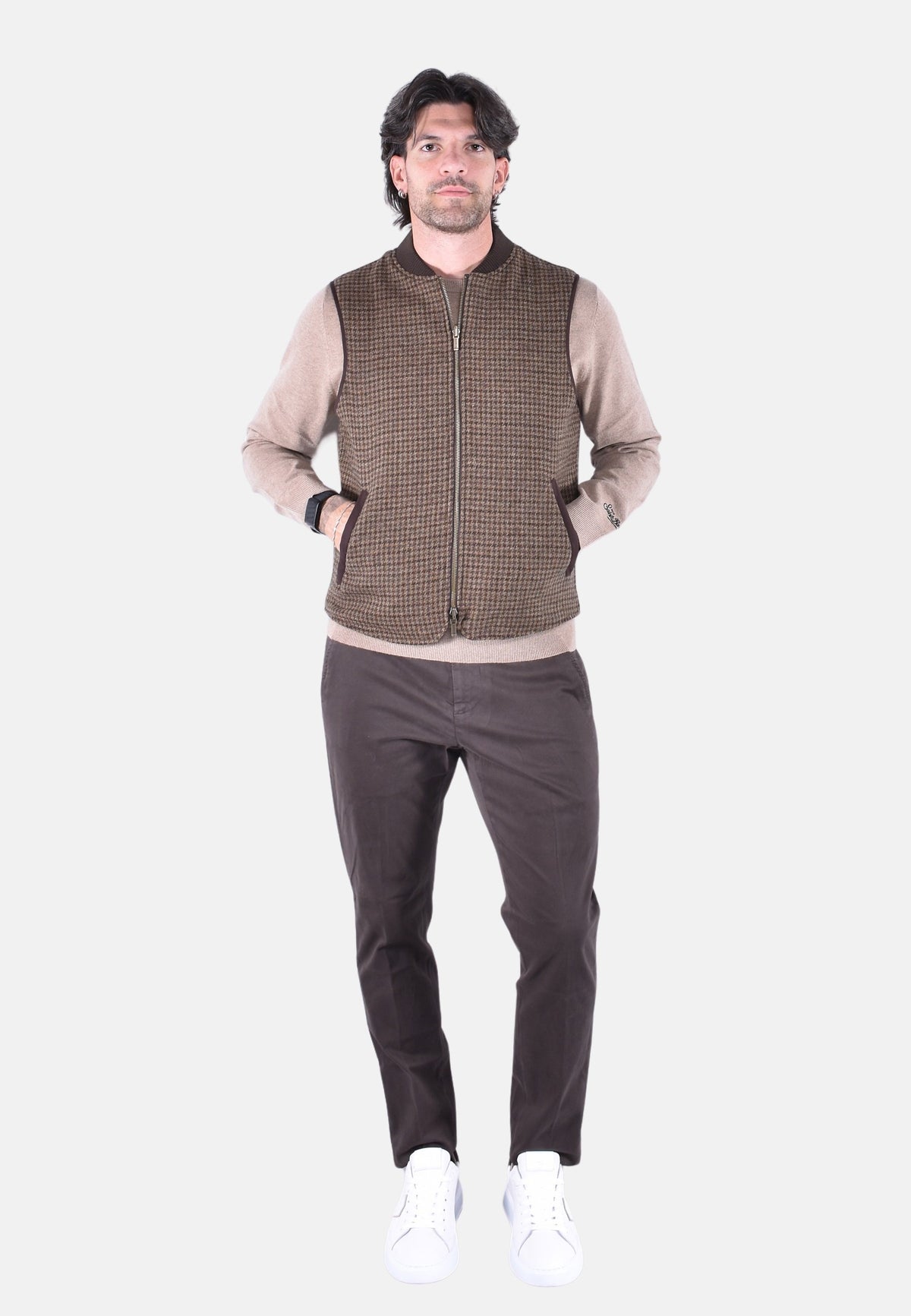 GAUBERT SLIM-FIT CHINOS IN STRETCH GABARDINE WITH A WARM HAND