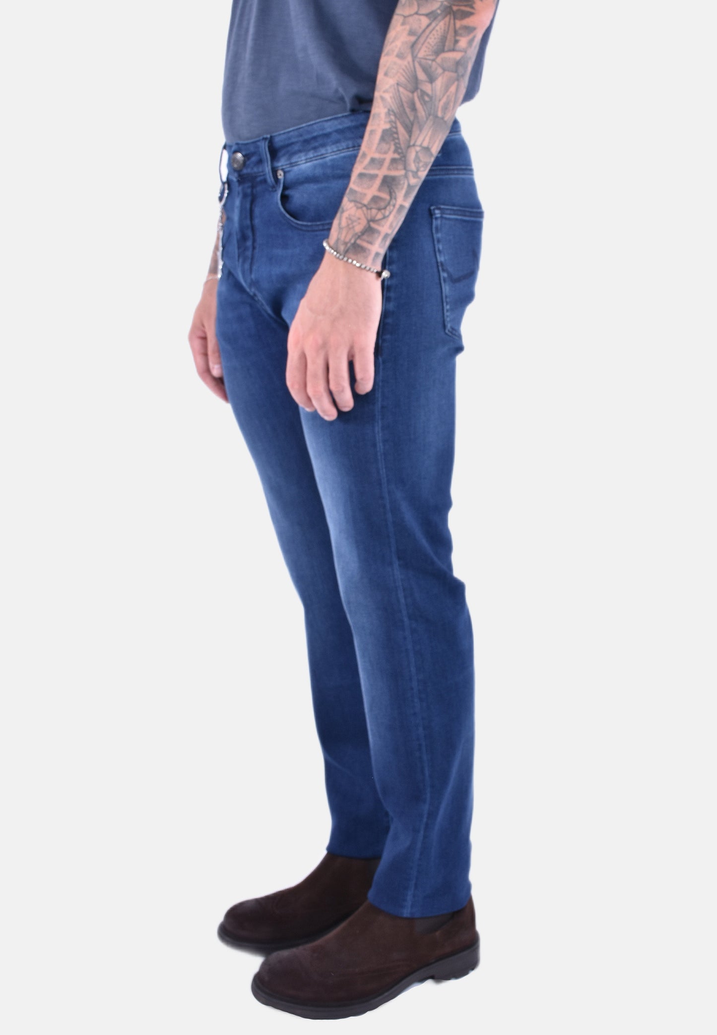 JEANS IN DENIM STRETCH TENCEL