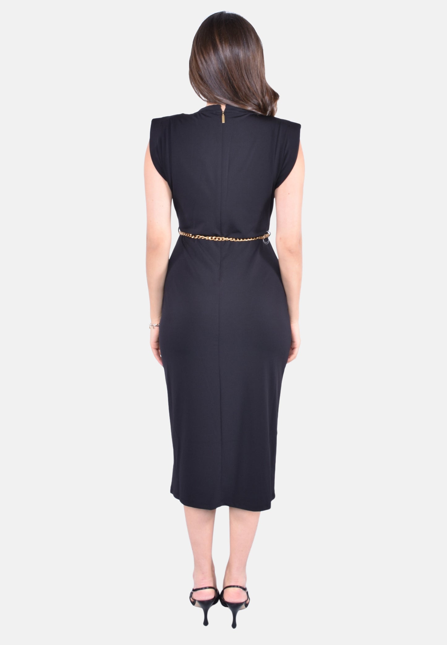 PLT SHLDR CHN BLT MINIDRESS