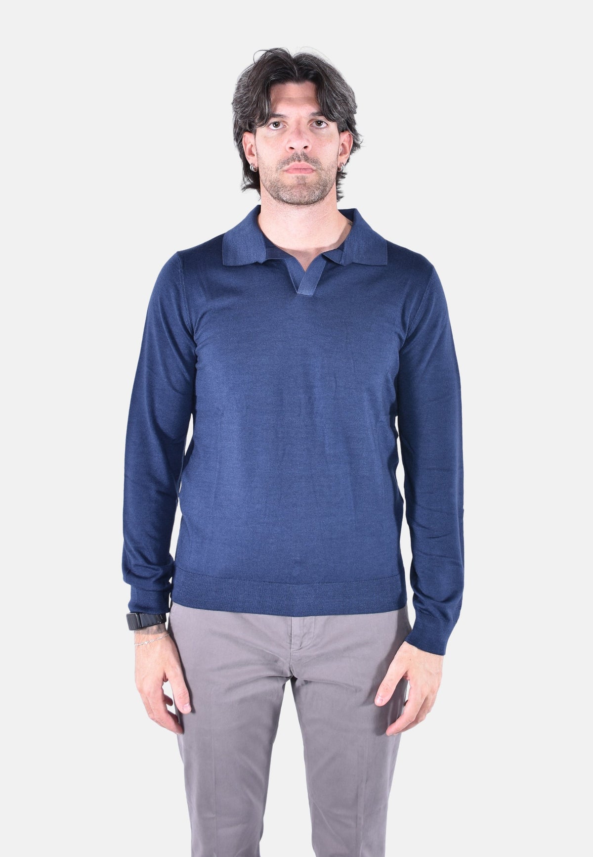 COVENT VINTAGE MERINO KNIT LONG SLEEVE POLO