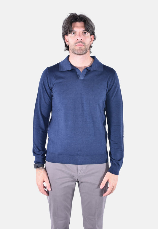 COVENT VINTAGE MERINO KNIT LONG SLEEVE POLO