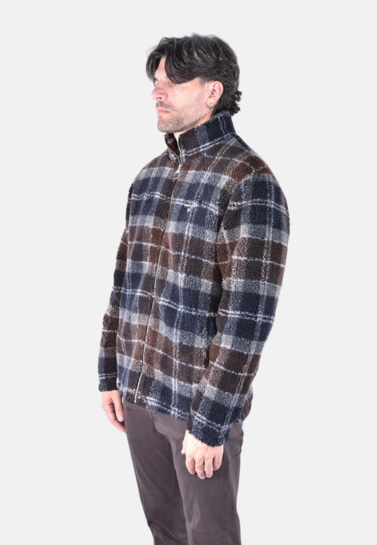 TARTAN FLEECE ZIP THROUGH