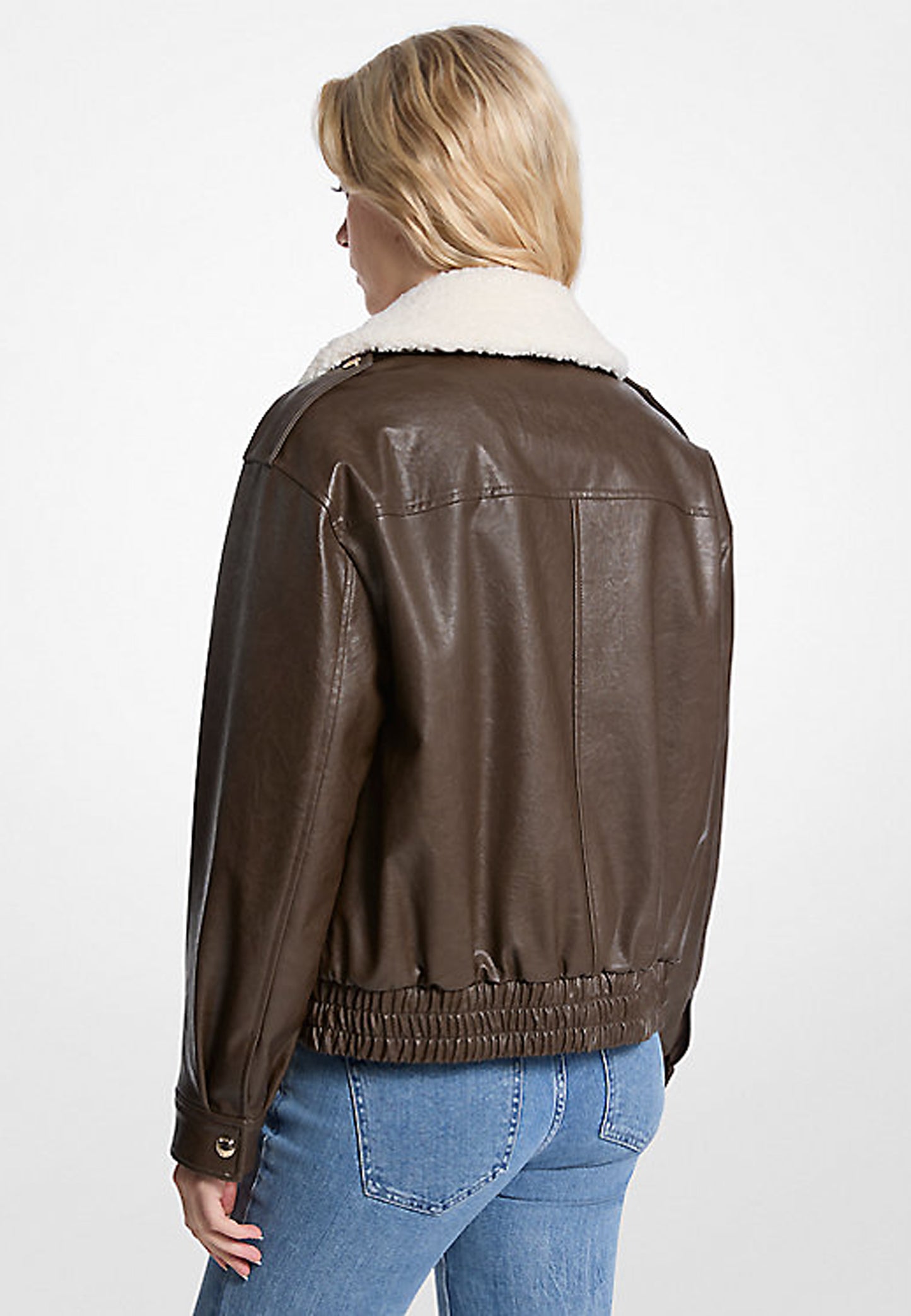 BOMBER CON FINITURE IN PELLICCIA SINTETICA