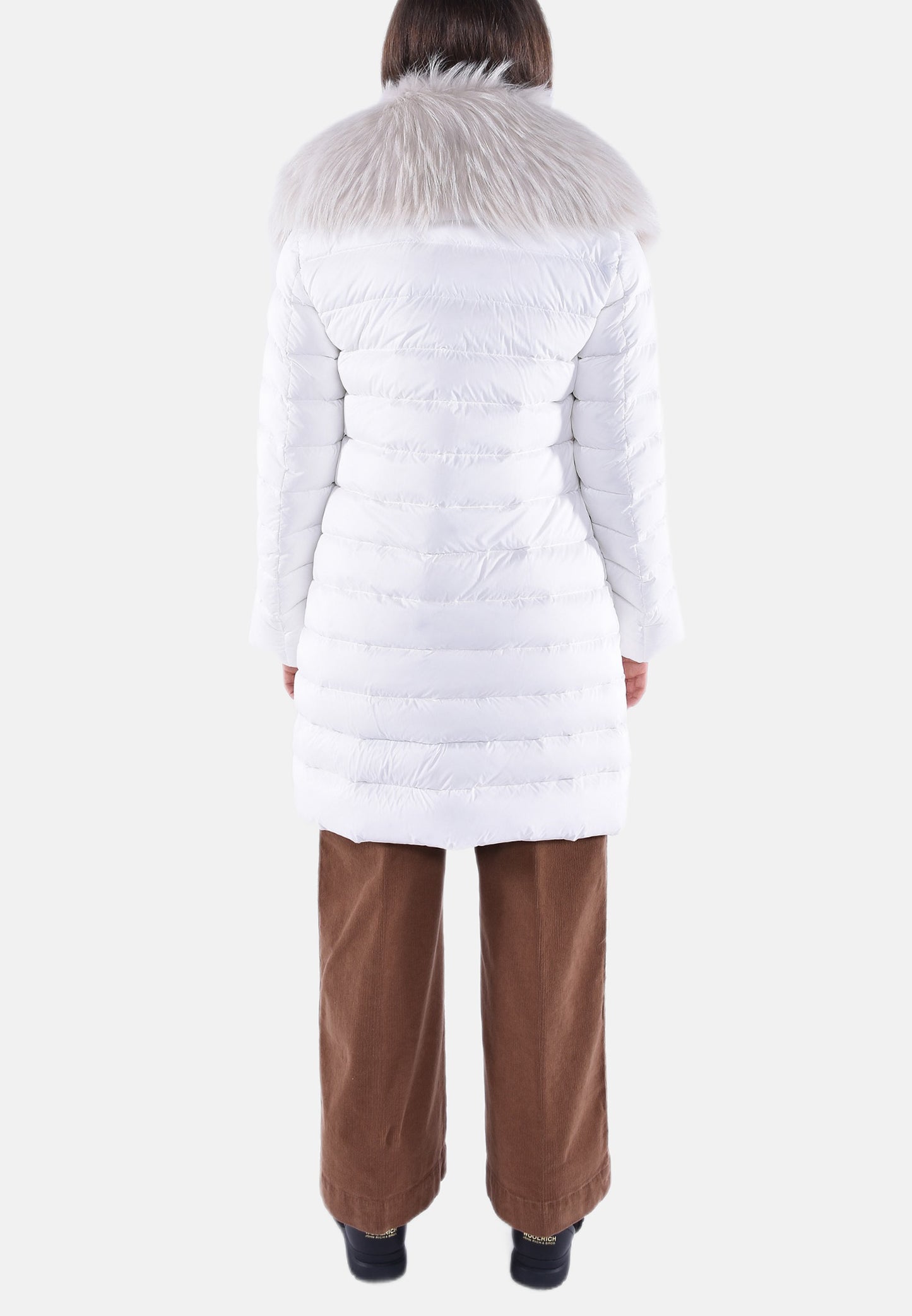 GIUBBINO LUNGO IN PIUMA CON PELO CINTIA