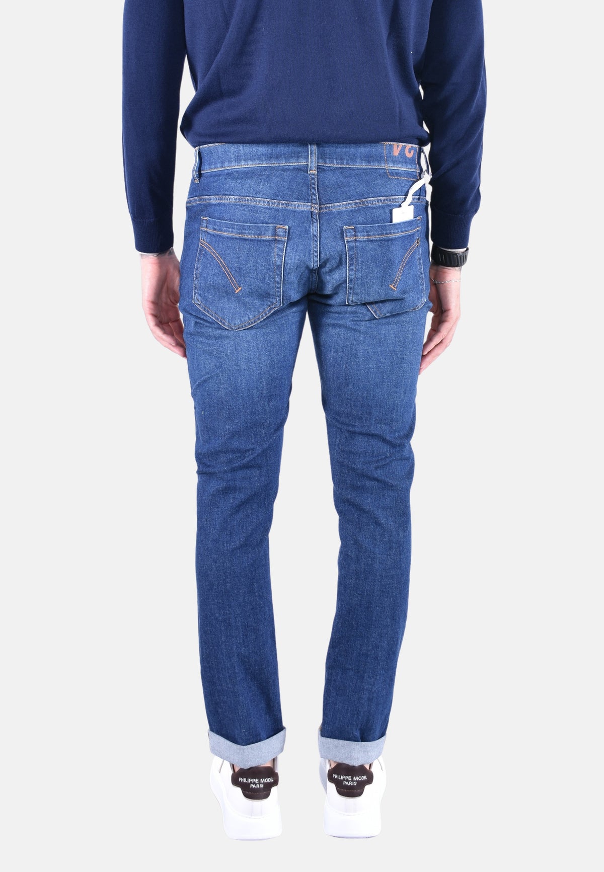 GEORGE SLIM-FIT 5-POCKET JEANS IN BLUE 11OZ STRETCH GOTS DENIM