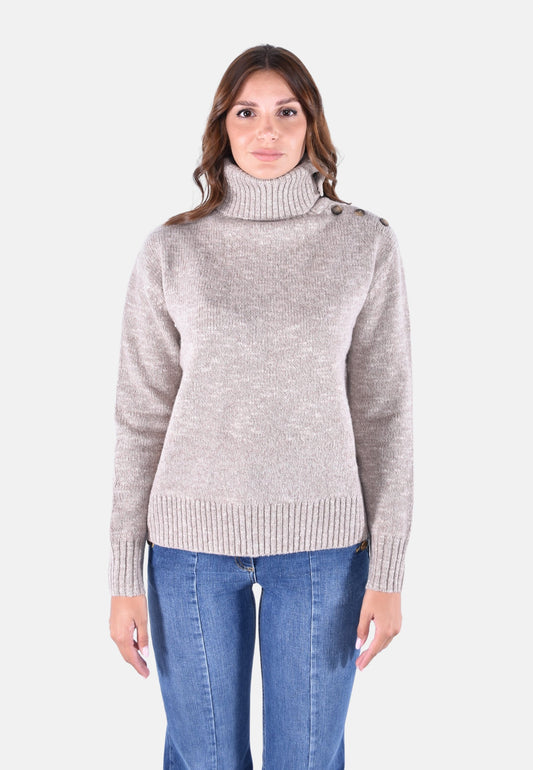 PHILOMENE MOULINE SIDE BUTTONED COLLAR SWEATER