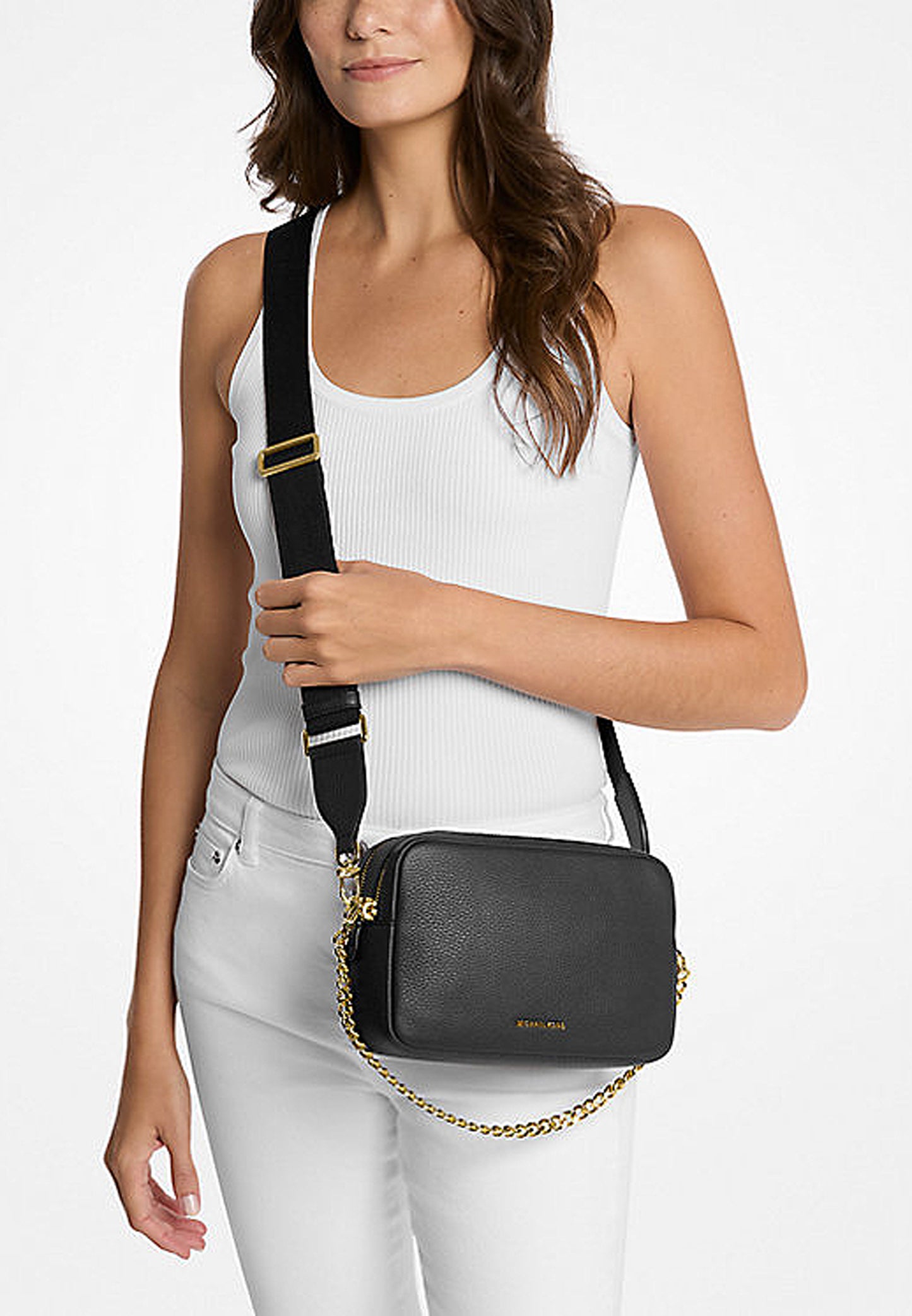 CAMERIA BAG A TRACOLLA BRYANT MEDIA IN PELLE MARTELLATA