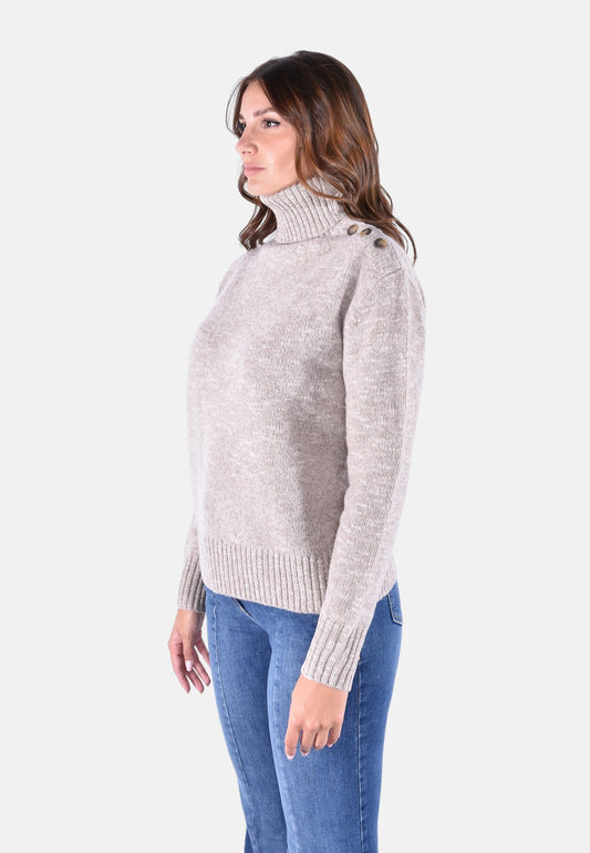 PHILOMENE MOULINE SIDE BUTTONED COLLAR SWEATER