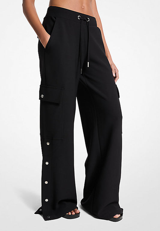 PANTALONI CARGO A GAMBA AMPIA IN CREPE STRETCH