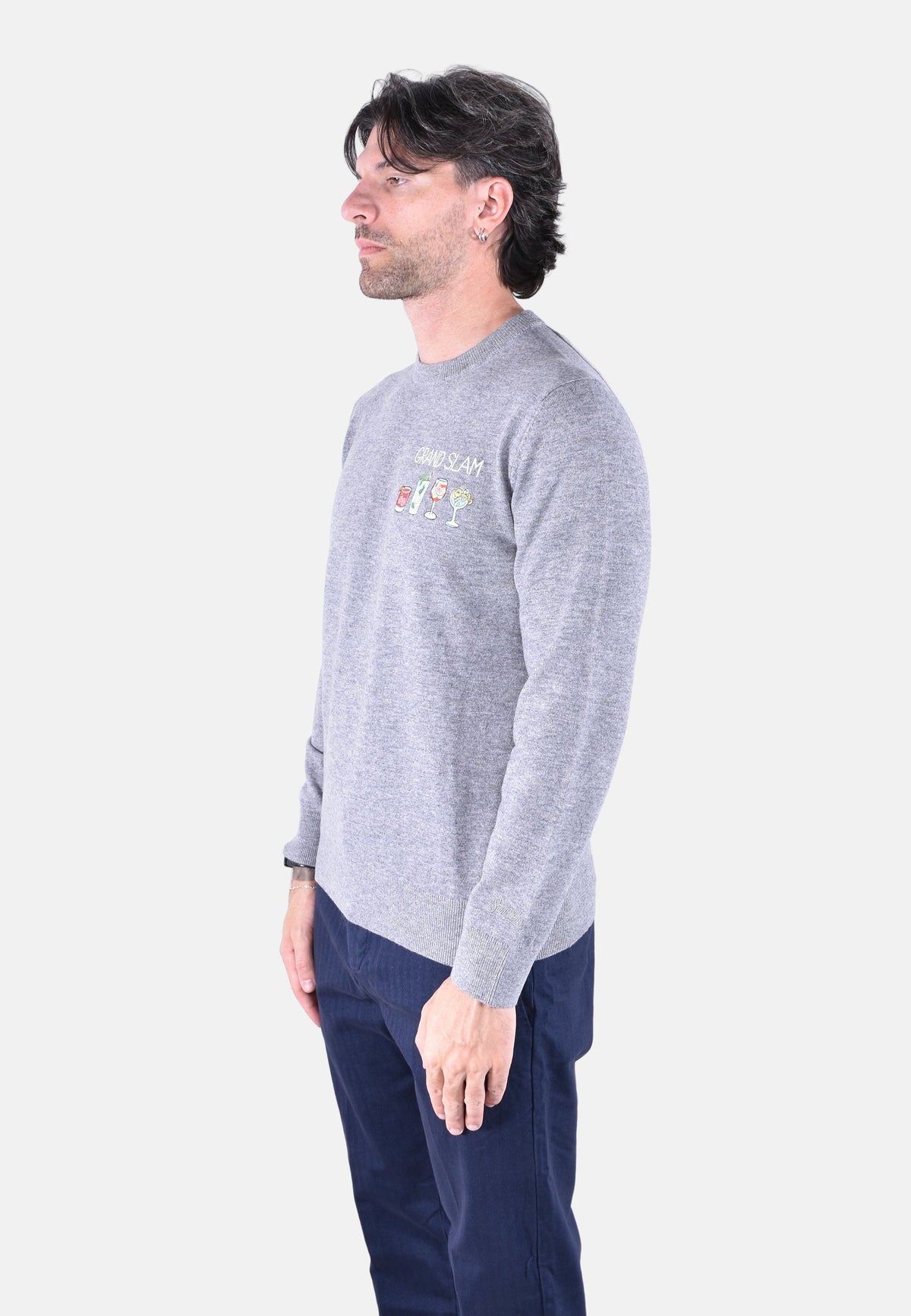 HERON LIGHT EMBRY CREW NECK LIGHT SWEATER