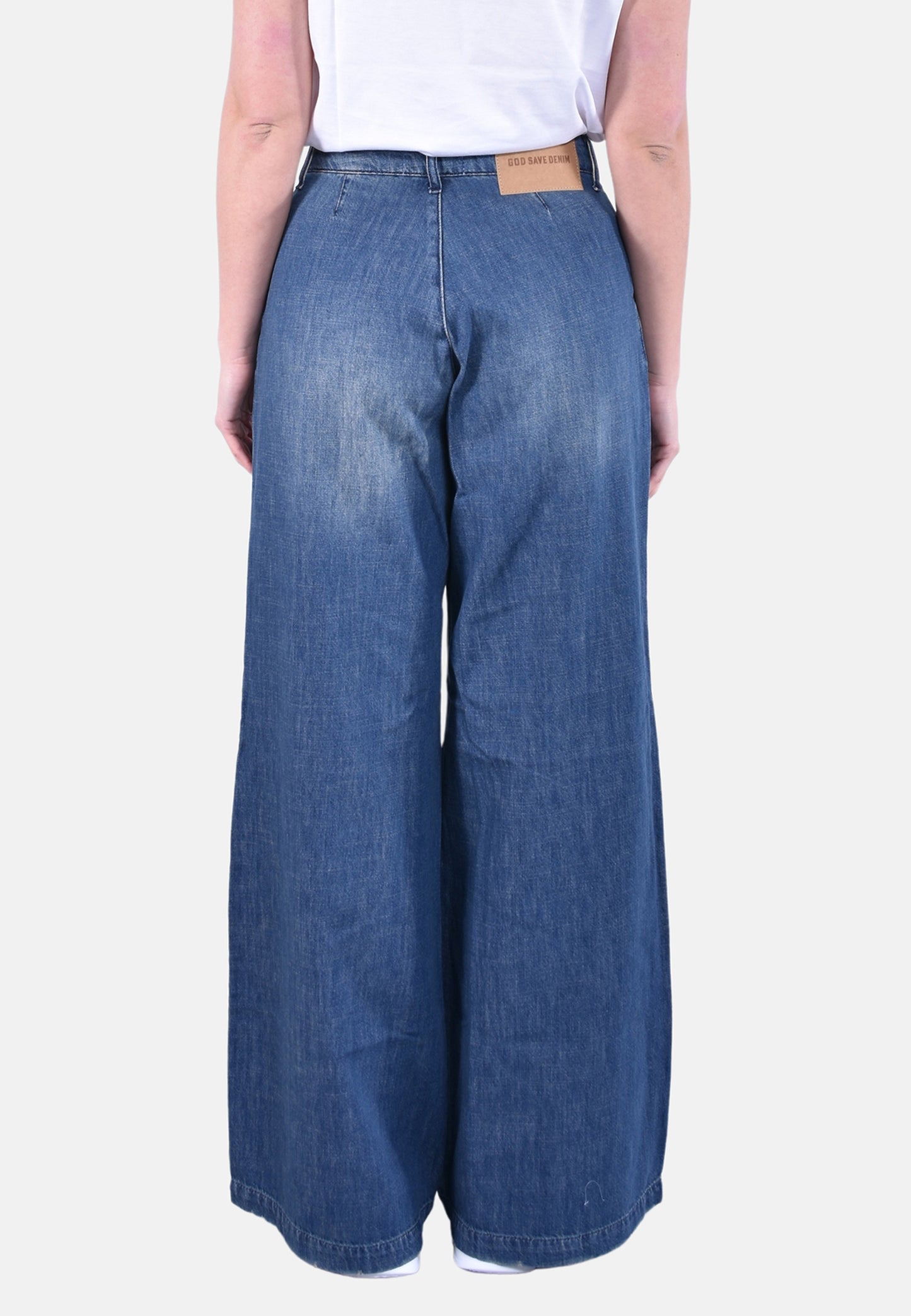 PANTALONE GAMBA LARGA CON PENCES
