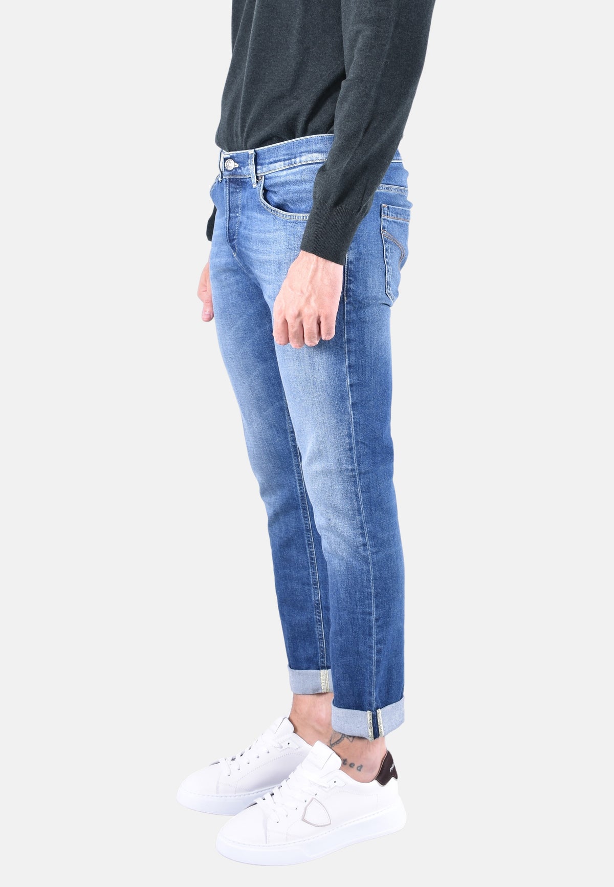 GEORGE SLIM-FIT 5-POCKET JEANS IN BLUE 11OZ STRETCH GOTS DENIM