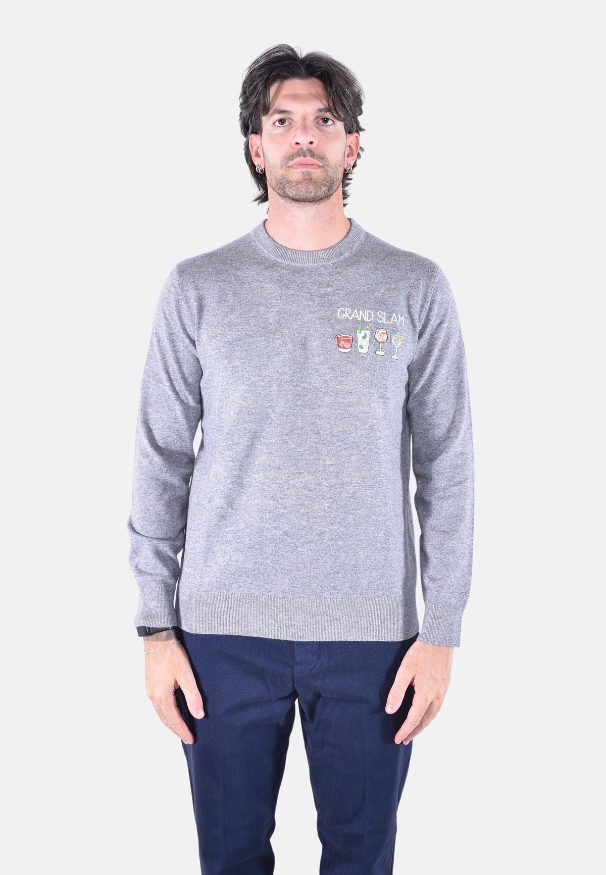 HERON LIGHT EMBRY CREW NECK LIGHT SWEATER