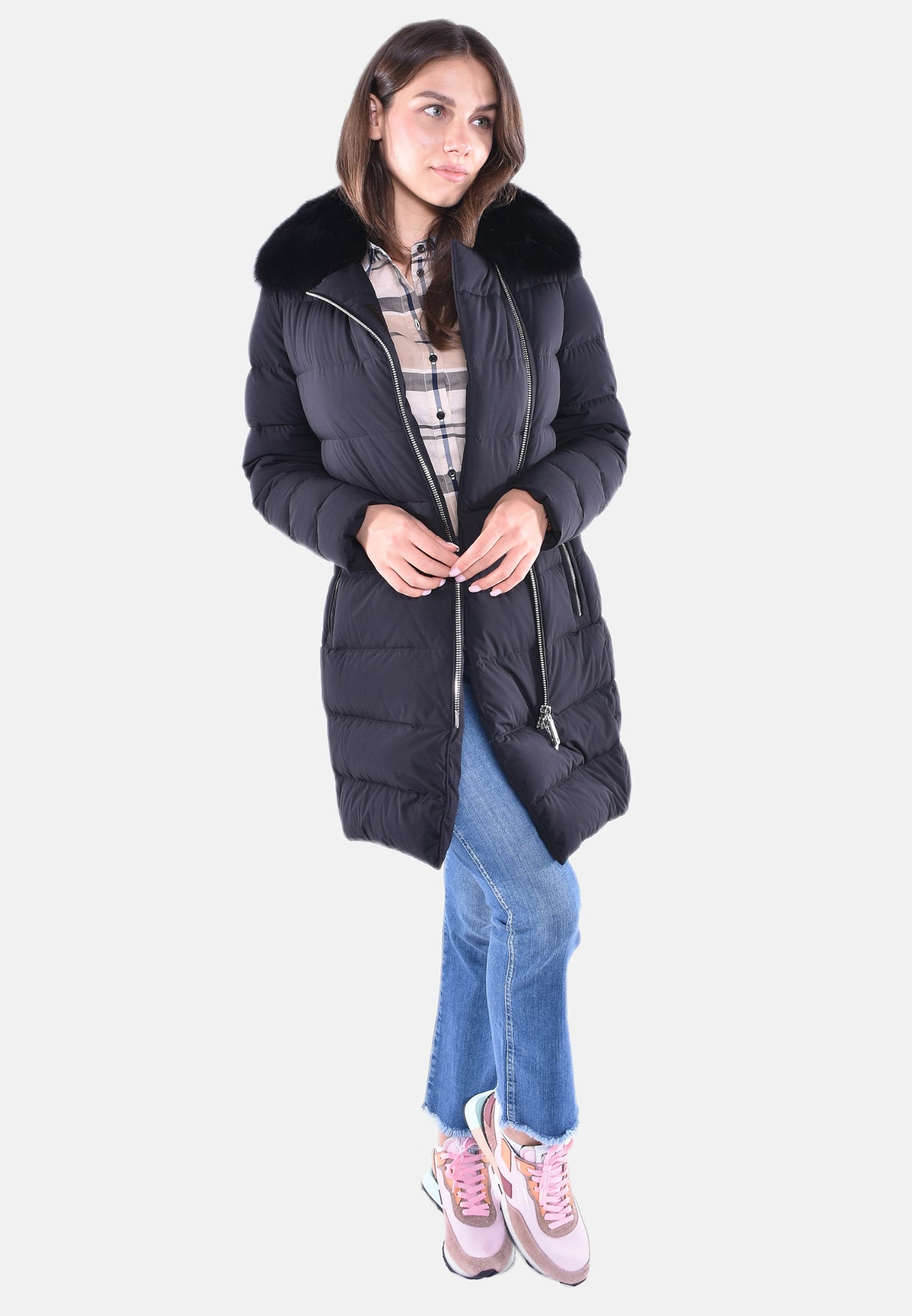 GIUBBINO CON PELO E CHIUSURA LATERALE DILETTA