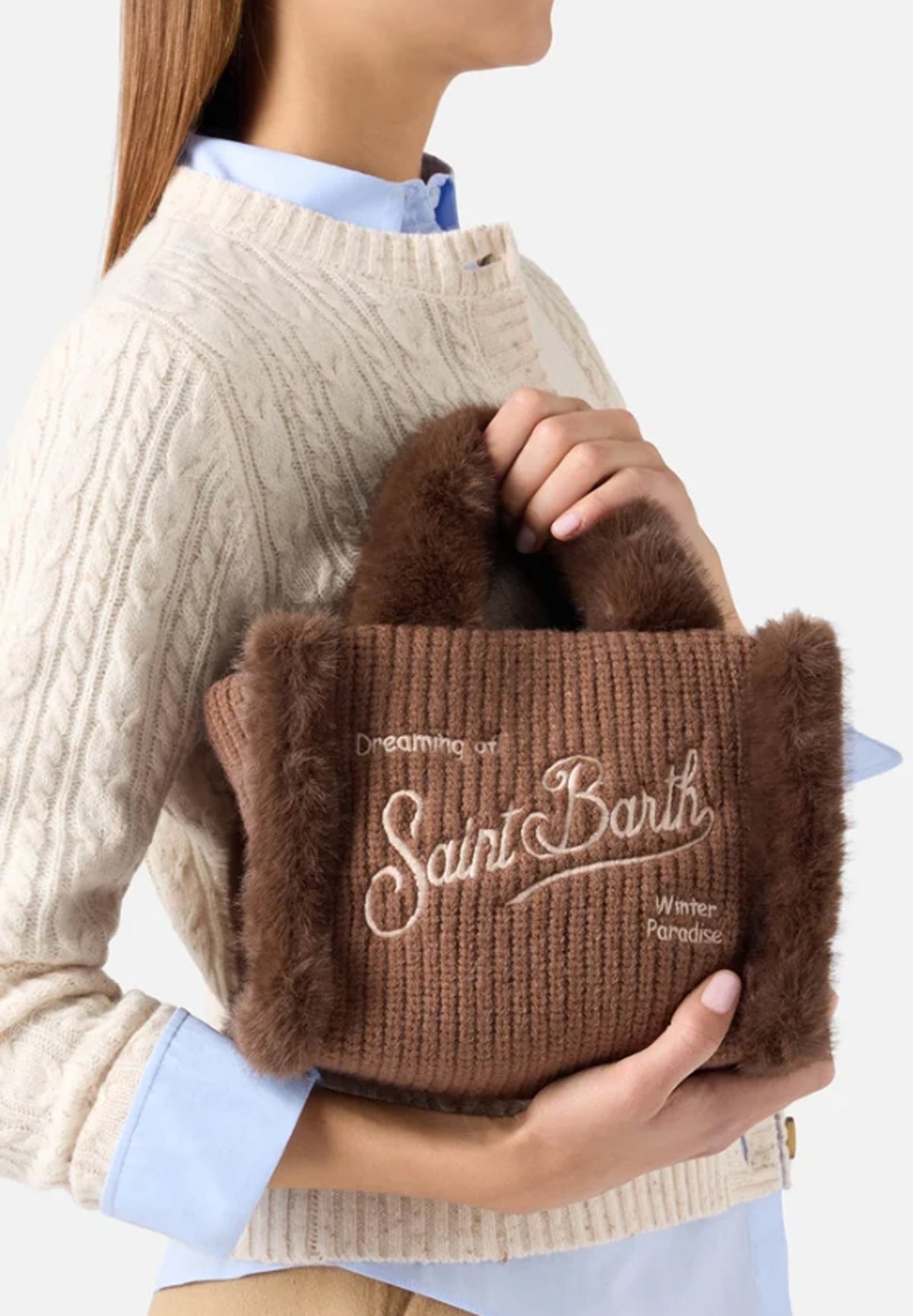 VANITY MINI SHEARLING RIB SMALL BAG WITH STRAP