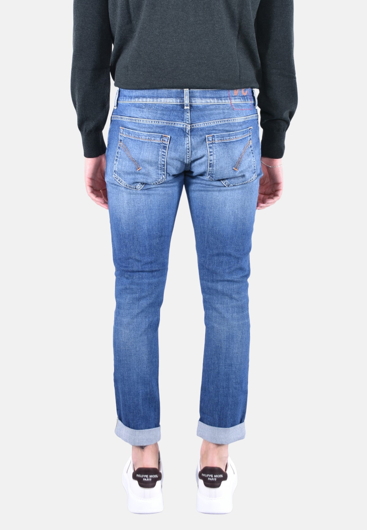 GEORGE SLIM-FIT 5-POCKET JEANS IN BLUE 11OZ STRETCH GOTS DENIM