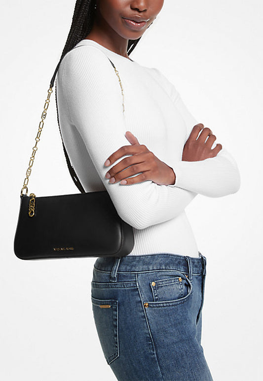 POCHETTE MEDIA IN PELLE CON CATENA E LOGO EMPIRE