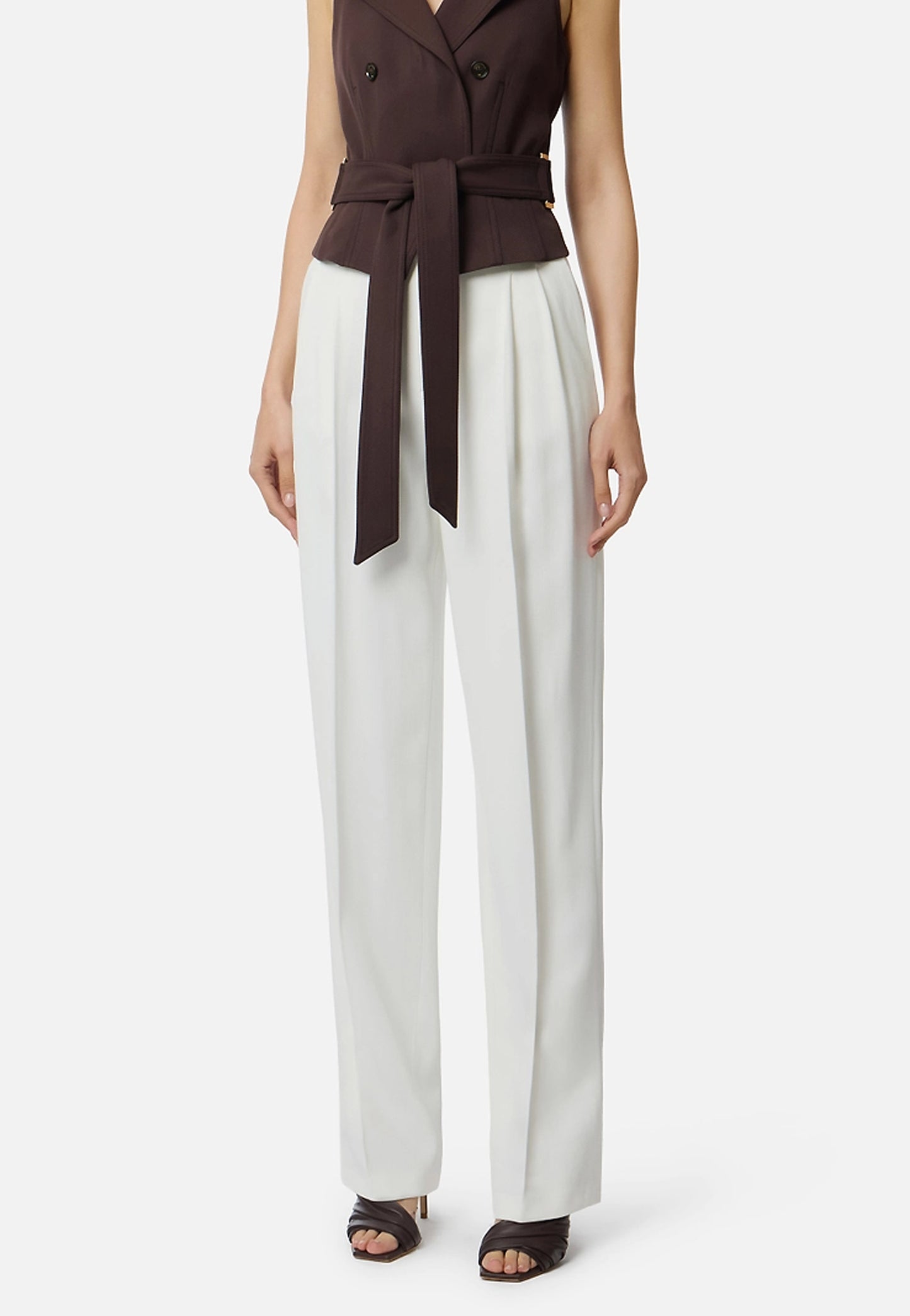 PANTALONI IN GABARDINA CON PENCES