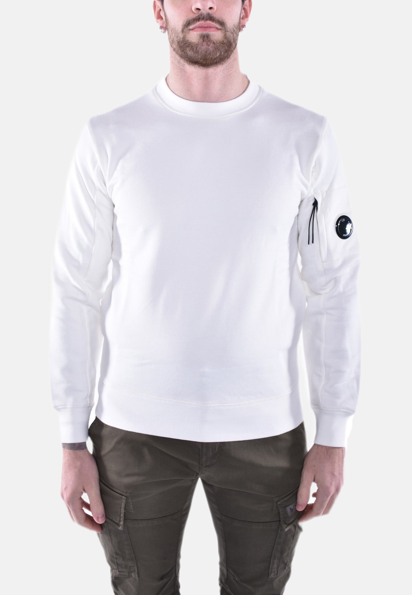 DIAGONAL RAISED FLEECE LENS SWEATSHIRT