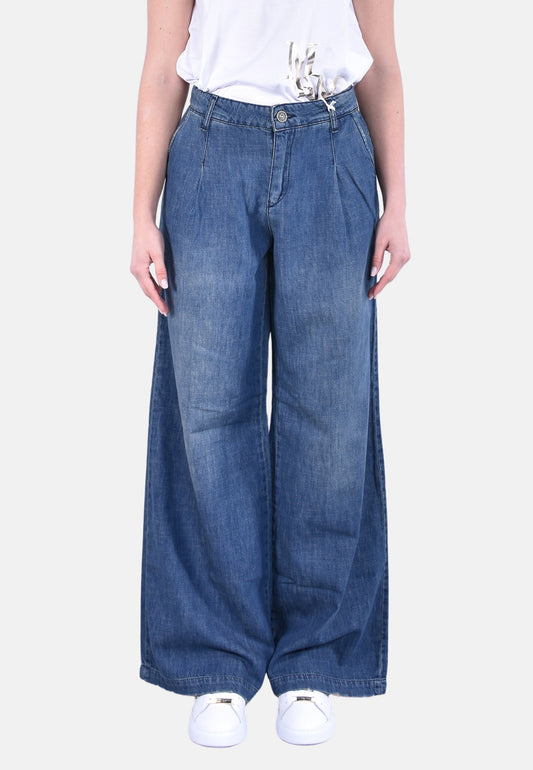 PANTALONE GAMBA LARGA CON PENCES